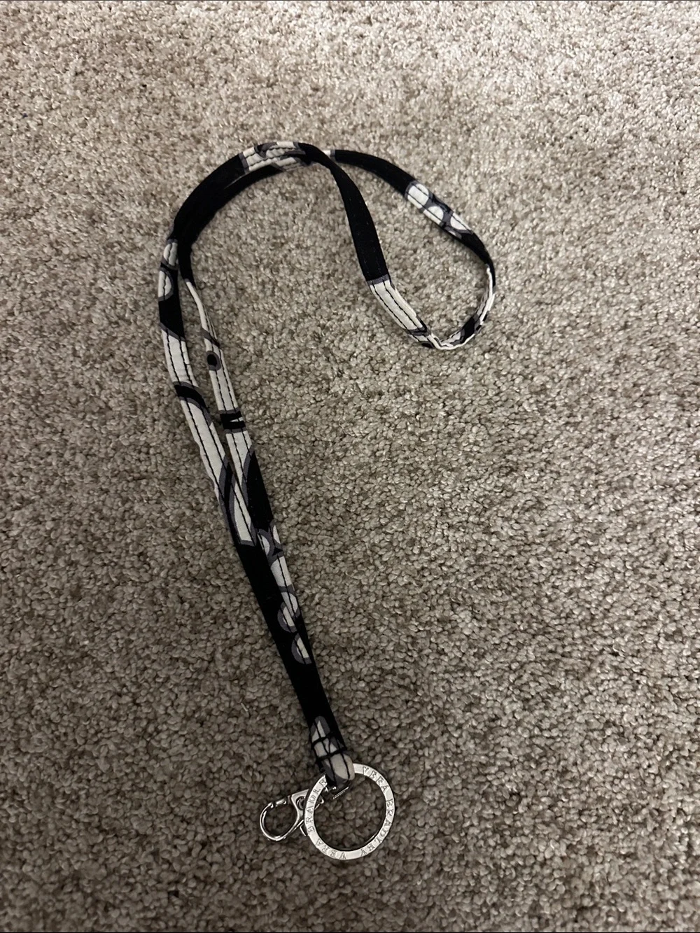 Vera Bradley Black & White Patterned Lanyard Key Holder